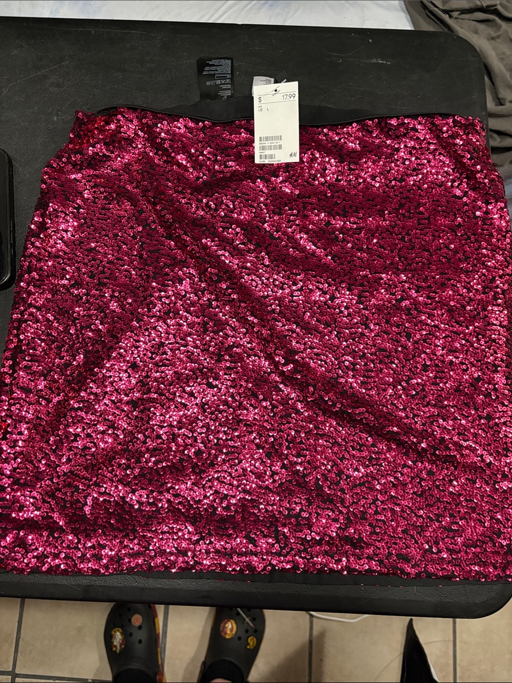 H&M Hot Pink Sequin Mini Skirt